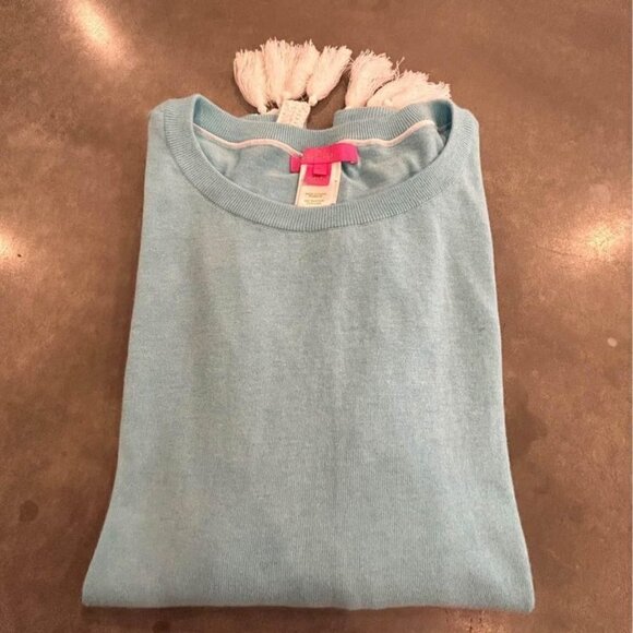 Light Blue Tassel Trim Women's Top - Picture 10 of 10